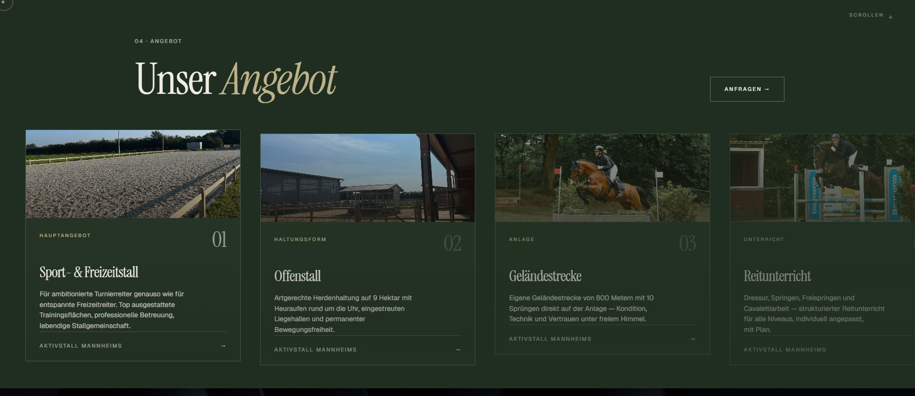 Aktivstall Mannheims — Sektion Angebot